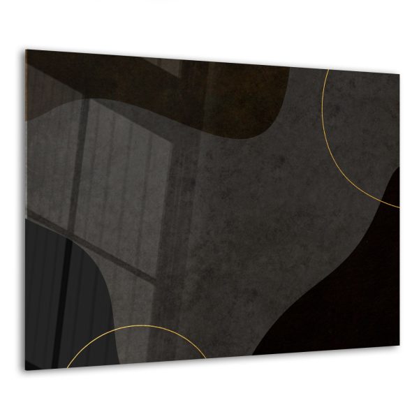 Spatscherm - Gehard glas - Zwarte Japanse papier textuur