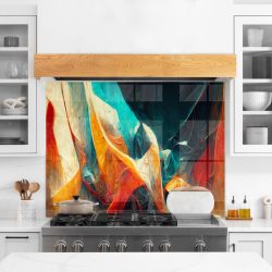 Spatscherm - Gehard glas - Moderne kleurrijke achtergrond