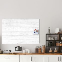 Whiteboard van glas – Magneetbord - Wit hout