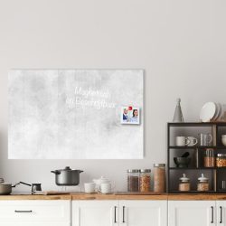 Whiteboard van glas – Magneetbord - Wit marmer textuur