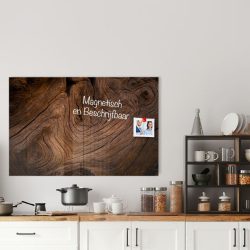 Whiteboard van glas – Magneetbord - Oud hout