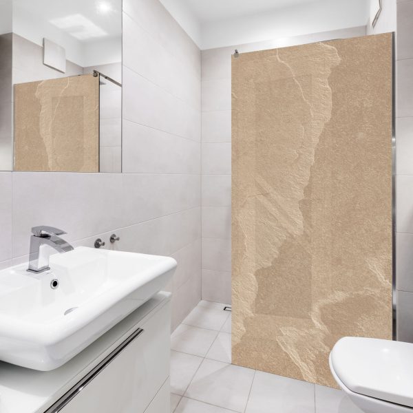 Inloopdouche - Extra helder glas - Thermisch gehard en gelaagd veiligheidsglas - Beige muur