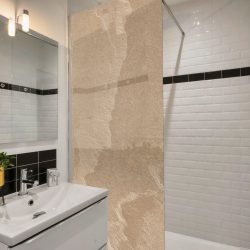 Inloopdouche - Extra helder glas - Thermisch gehard en gelaagd veiligheidsglas - Beige muur