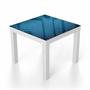 Salontafel 55x55 Blauw Leer