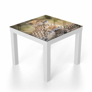 Salontafel 55x55 Cheetah met Pup