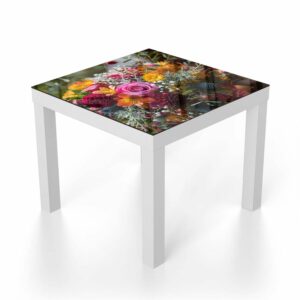 Salontafel 55x55 Kleurrijk Bloemboeket