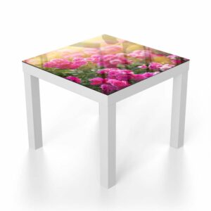 Salontafel 55x55 Rozen in de Ochtendzon