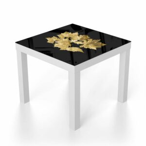 Salontafel 55x55 Gouden Bladeren Patroon