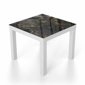 Salontafel 55x55 Zwart-Goud Marmerpatroon