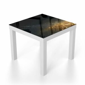 Salontafel 55x55 Zwart-Gouden Glitterachtergrond