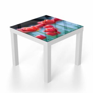 Salontafel 55x55 Rode Tulpen