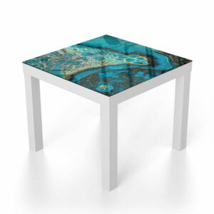 Salontafel 55x55 Blauw Marmereffect