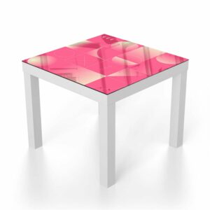 Salontafel 55x55 Rood Abstract Kunstwerk