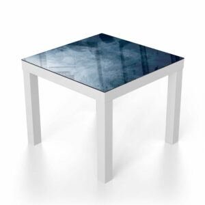 Salontafel 55x55 Blauwe Waterverf Textuur