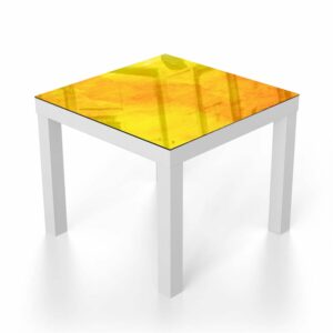 Salontafel 55x55 Oranje-Gele Waterverf