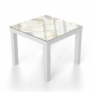 Salontafel 55x55 Wit Goud Marmer