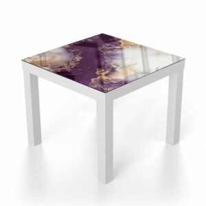 Salontafel 55x55 Luxe Rood-Goud Marmer