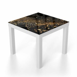 Salontafel 55x55 Zwarte Achtergrond met Gouden Glitter