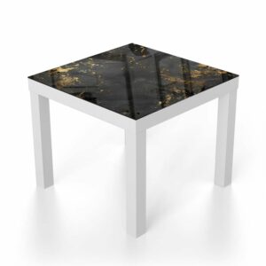 Salontafel 55x55 Zwart/Goud Ruwe Textuur