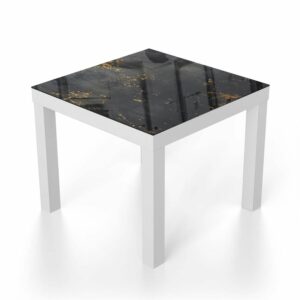 Salontafel 55x55 Gouden Stof op Ruwe Textuur