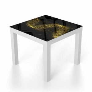 Salontafel 55x55 Gouden Glitter Spiraal