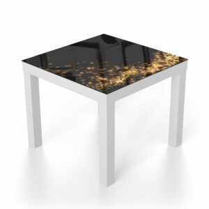 Salontafel 55x55 Gouden Golvende Glitter Achtergrond