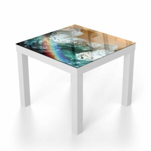 Salontafel 55x55 Regenboog op het Strand