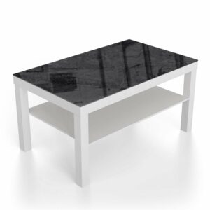 Salontafel 90x55 Zwart/Grijs Marmer