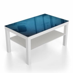 Salontafel 90x55 Blauw Leer