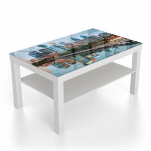 Salontafel 90x55 Philadelphia Skyline bij Nacht