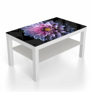 Salontafel 90x55 Blauw/Roze Dahlia