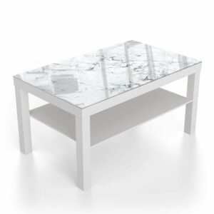 Salontafel 90x55 Zwart-Wit Marmer