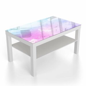 Salontafel 90x55 Roze-Blauwe Waterverf