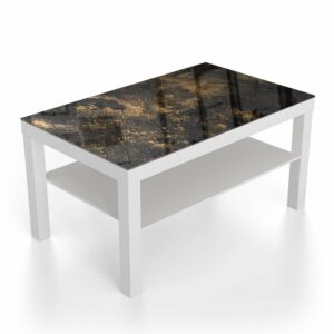 Salontafel 90x55 Black-Gold Textuur