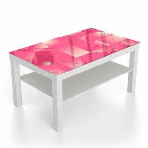 Salontafel 90x55 Rood Abstract Kunstwerk