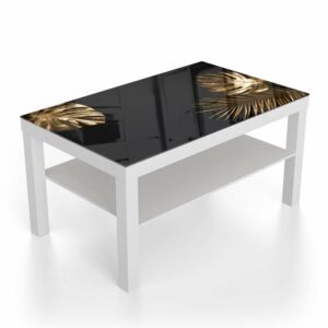 Salontafel 90x55 Gouden Tropische Bladeren