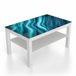 Salontafel 90x55 Blauwe Marmer Inkt Textuur