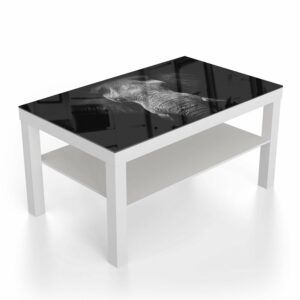 Salontafel 90x55 Zwart/Wit Olifant