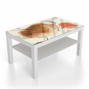 Salontafel 90x55 Rood Abstract Waterverf Ontwerp