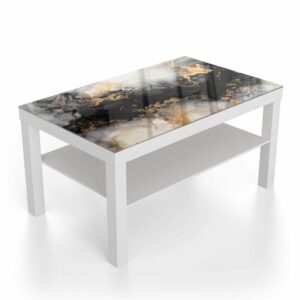 Salontafel 90x55 Luxe Zwart-Goud Marmer