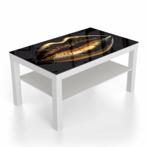 Salontafel 90x55 Gouden Lippen