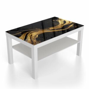 Salontafel 90x55 Abstracte luxe goud-zwart achtergrond