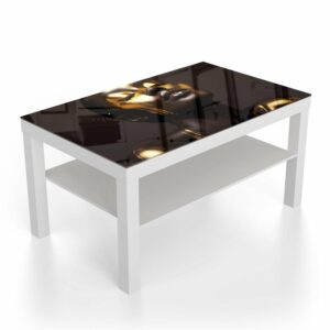 Salontafel 90x55 Luxe Goud/Zwarte Textuur