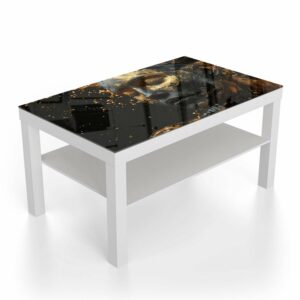 Salontafel 90x55 Vrouw met Gouden Make-up