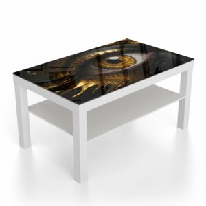 Salontafel 90x55 Zwart en goud oog