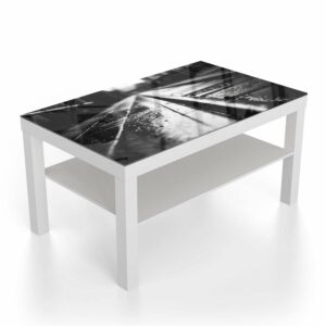 Salontafel 90x55 Zwart-Wit Treinspoor