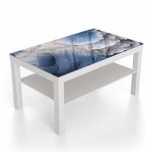 Salontafel 90x55 Blauwe Paddenstoelen Textuur