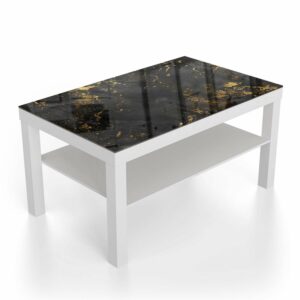 Salontafel 90x55 Zwart/Goud Ruwe Textuur