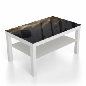 Salontafel 90x55 Zwart/Goud Luxe Textuur