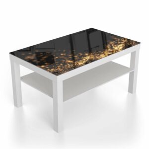 Salontafel 90x55 Gouden Golvende Glitter Achtergrond